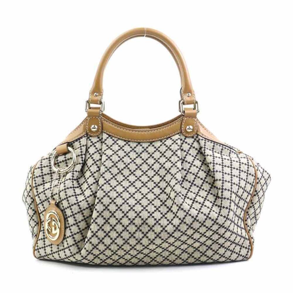 Gucci Diamante Sukey handbag canvas leather brown black
